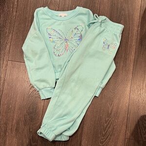 btween Aqua Butterfly Kids Matching Set